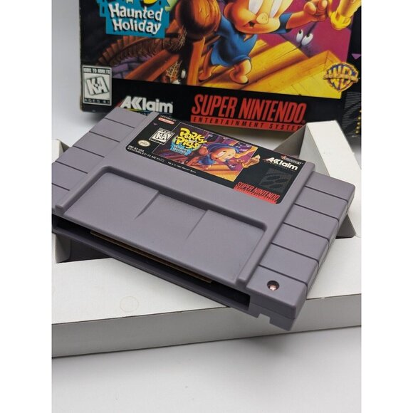 Porky Pig's Haunted Holiday (SNES Super Nintendo, 1995) Game & Box, Tested Works - Picture 11 of 12